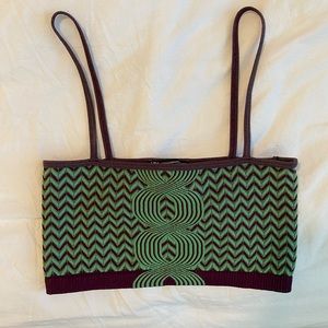 Purple and green cropped tank top from Zara